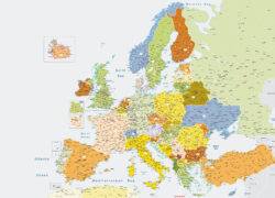 Karta Europe s poštanskim kodovima